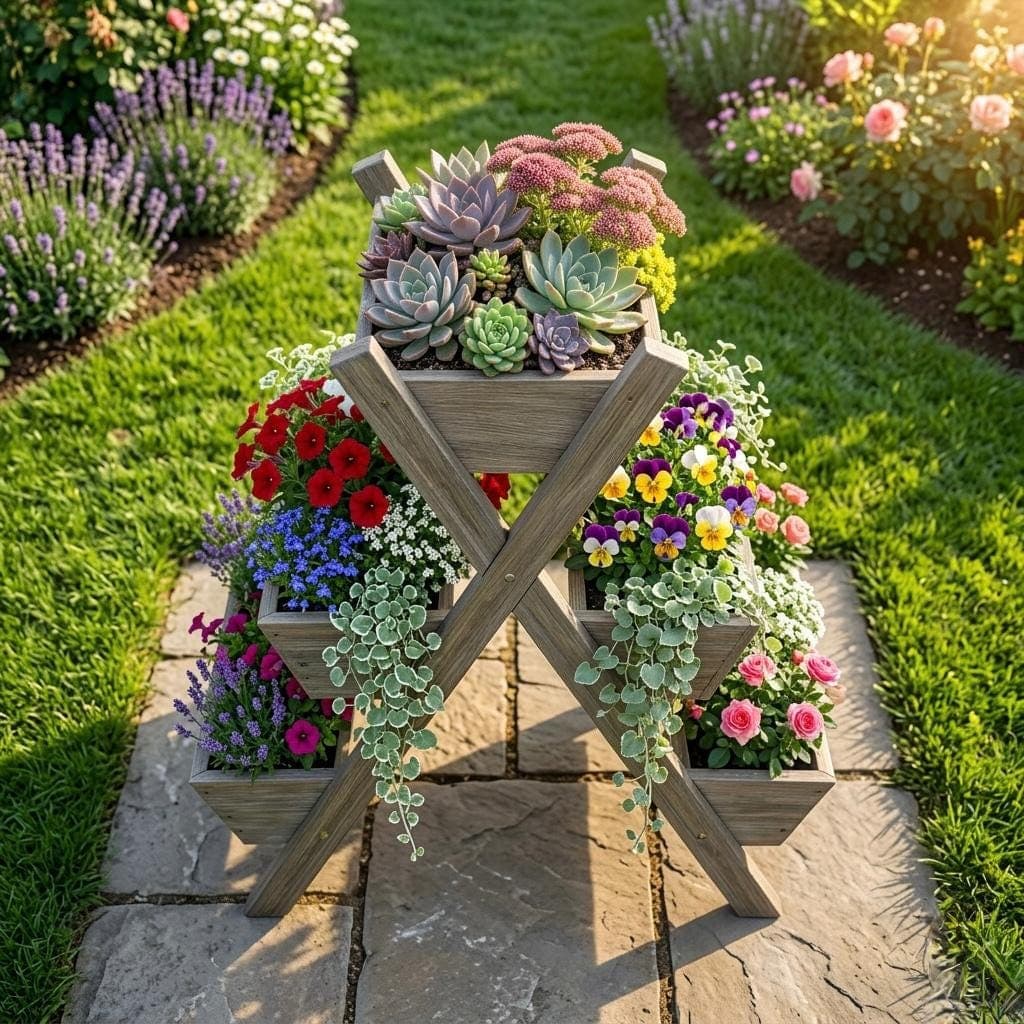 5-Tier Garden Planter Plans — Finished build photo
