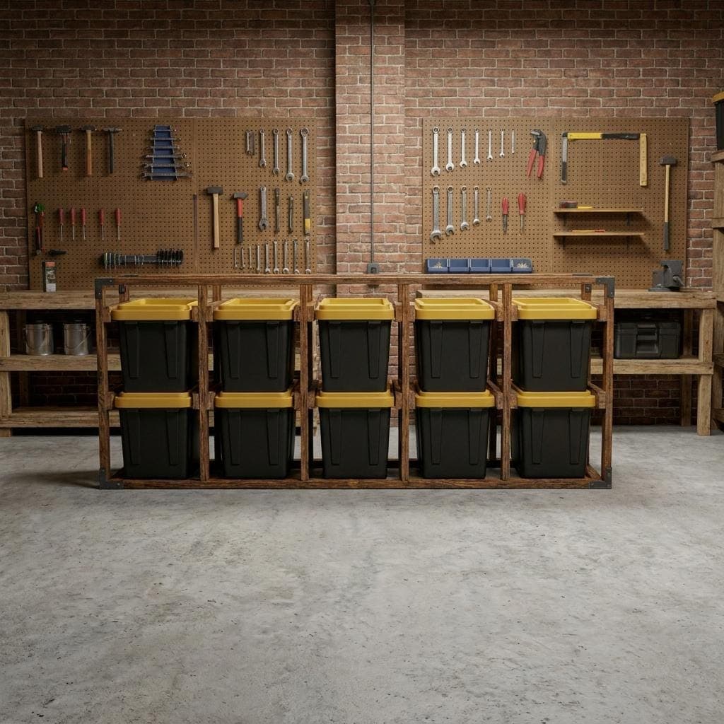 DIY 27 Gallon Tote Rack Plans — Step-by-Step DIY Woodworking Plans PDF Blueprint