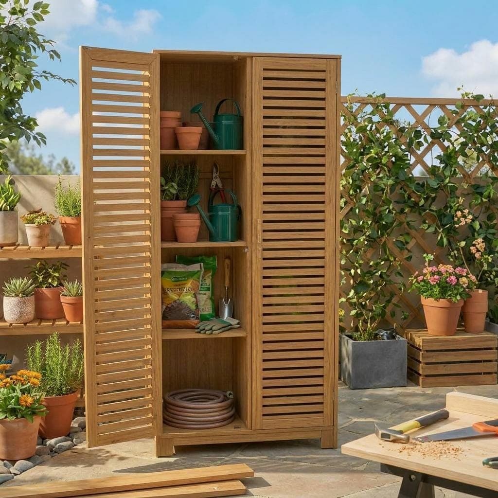 Tall Outdoor Storage Cabinet Plans — Cut list and material detail
