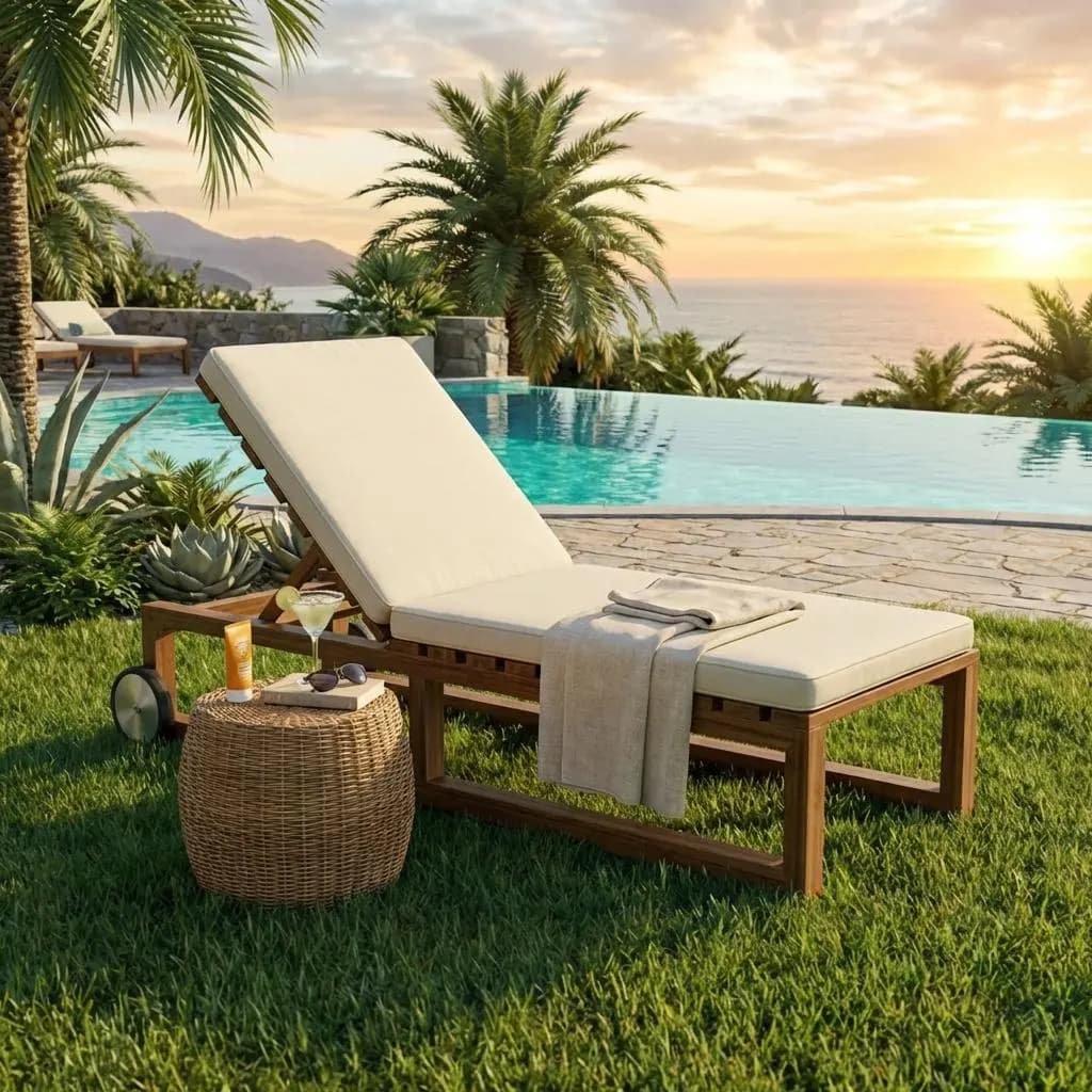 DIY Chaise Lounge Plans — 3D exploded assembly view