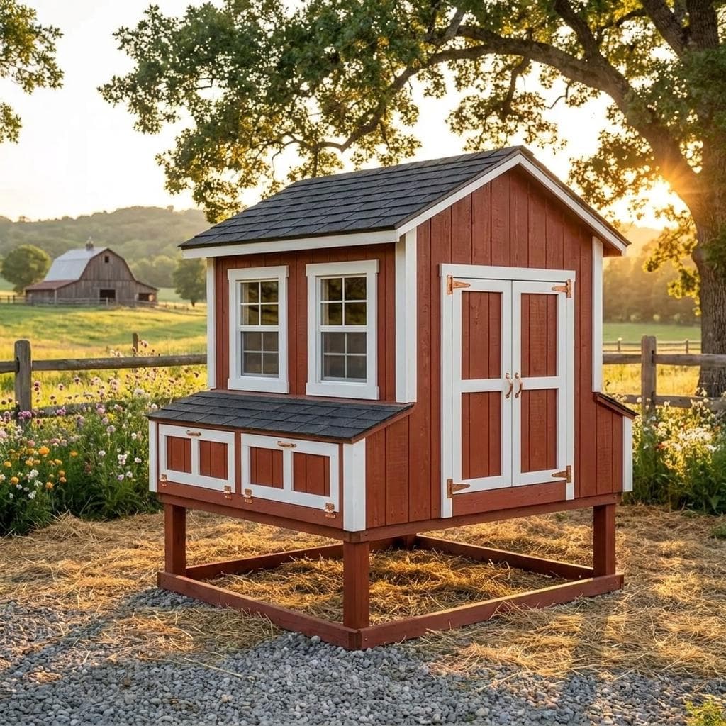 DIY Raised Chicken Coop Plans — Step-by-Step DIY Woodworking Plans PDF Blueprint