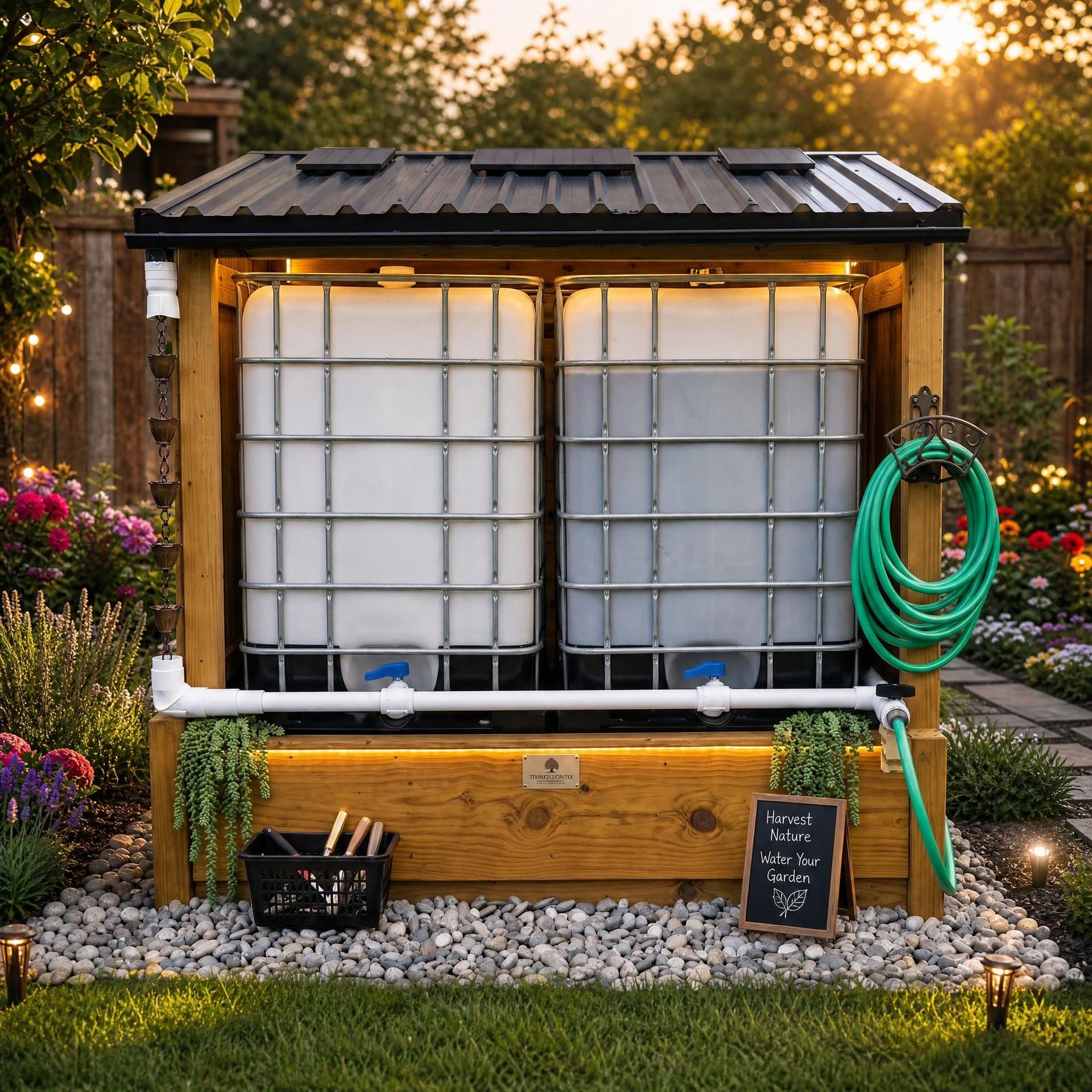 DIY Rainwater Collection System Plans — Blueprint close-up detail