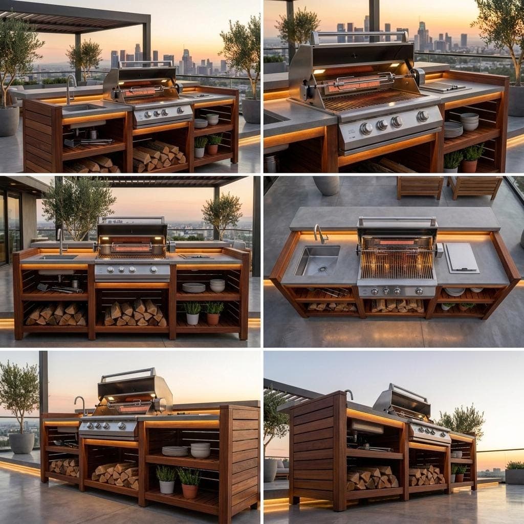 DIY Outdoor Kitchen Plans — Step-by-step 3D assembly diagram
