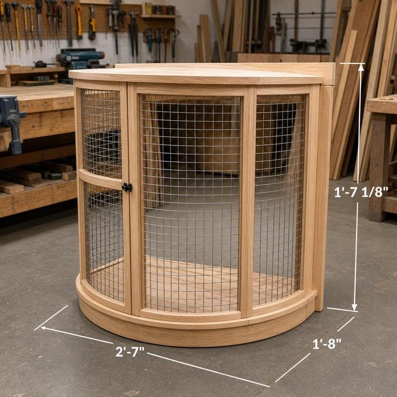 DIY Curved Window Catio Plans — Step-by-step 3D assembly diagram
