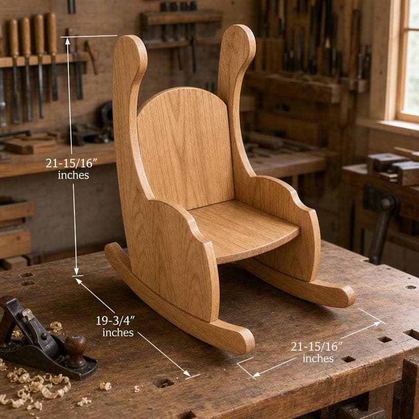 Kids Rocking Chair Plans — Step-by-step 3D assembly diagram
