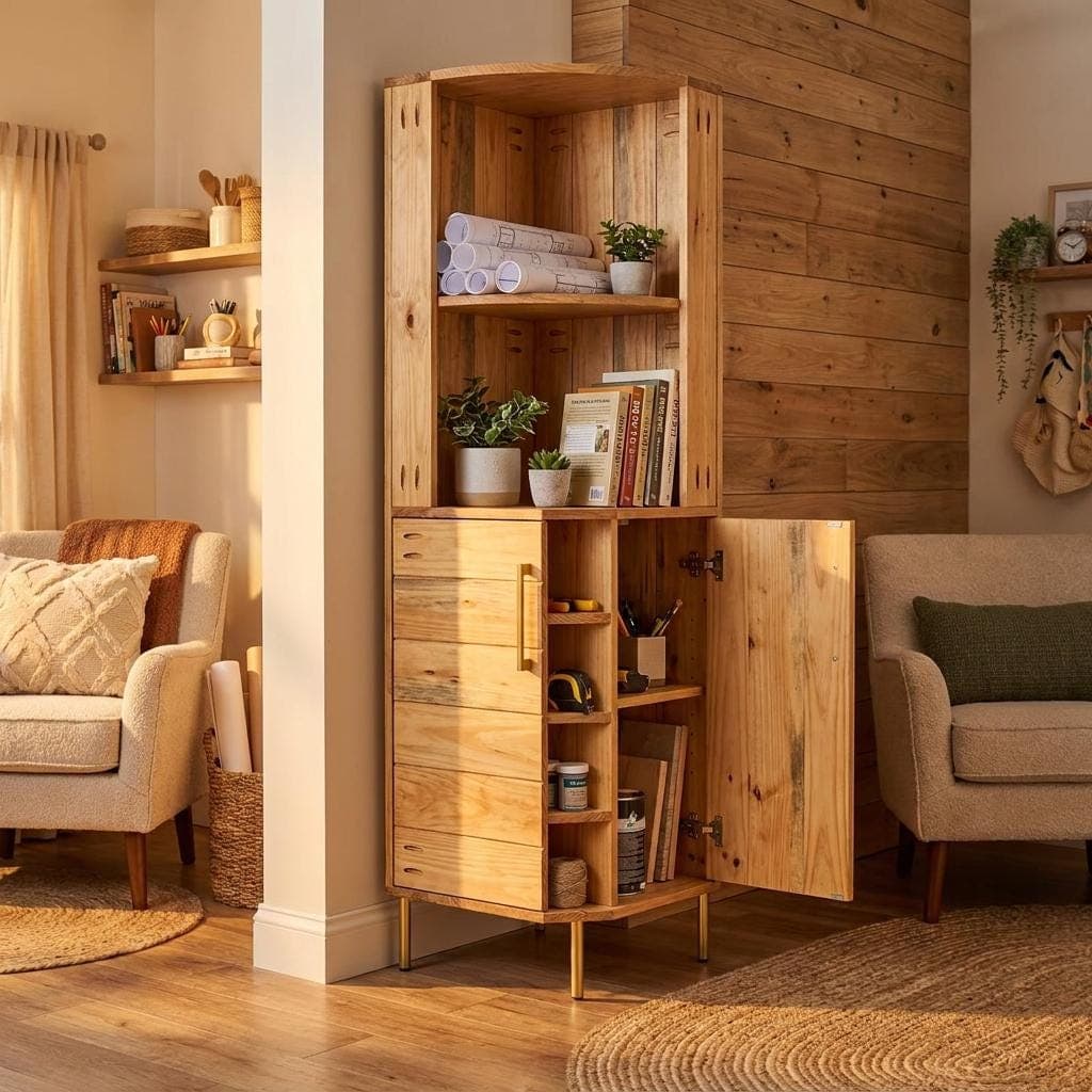 Corner Bookshelf Plans — Step-by-Step DIY Woodworking Plans PDF Blueprint