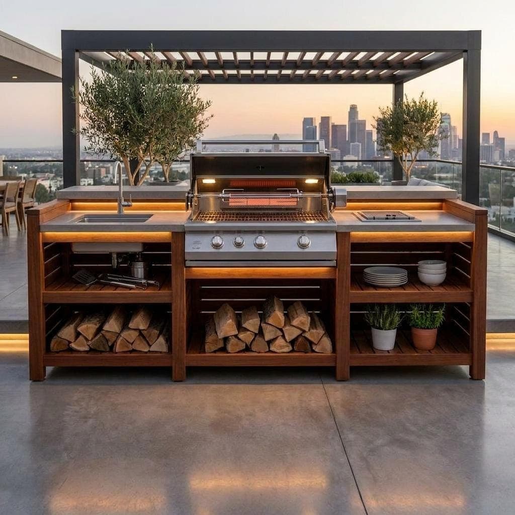 DIY Outdoor Kitchen Plans — Finished build photo