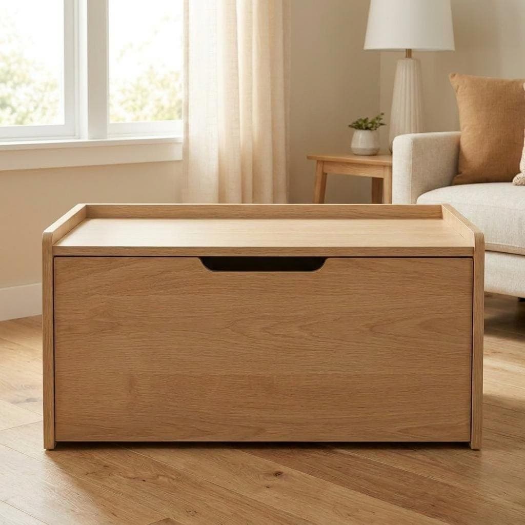 DIY Storage Bench Plans — 3D exploded assembly view