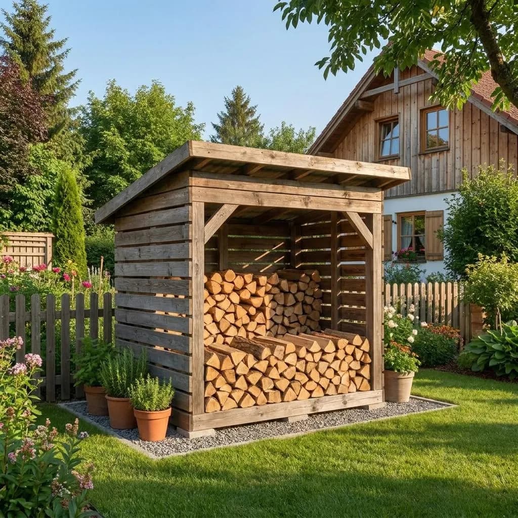 Modern Firewood Shed Plan — Material and lumber overview