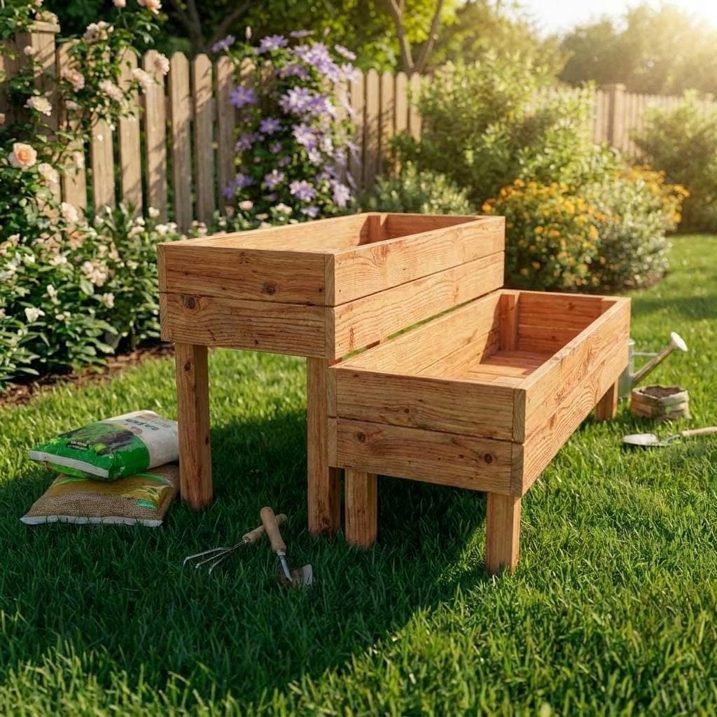Tiered Planter Box Plans — Blueprint close-up detail