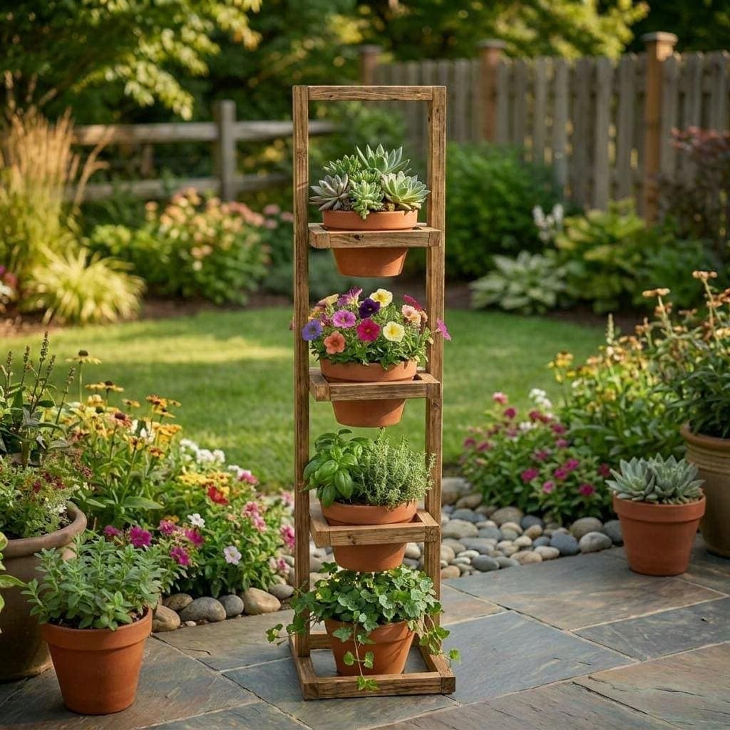 3-Tier Farmhouse Planter Stand Plans — Finished build photo