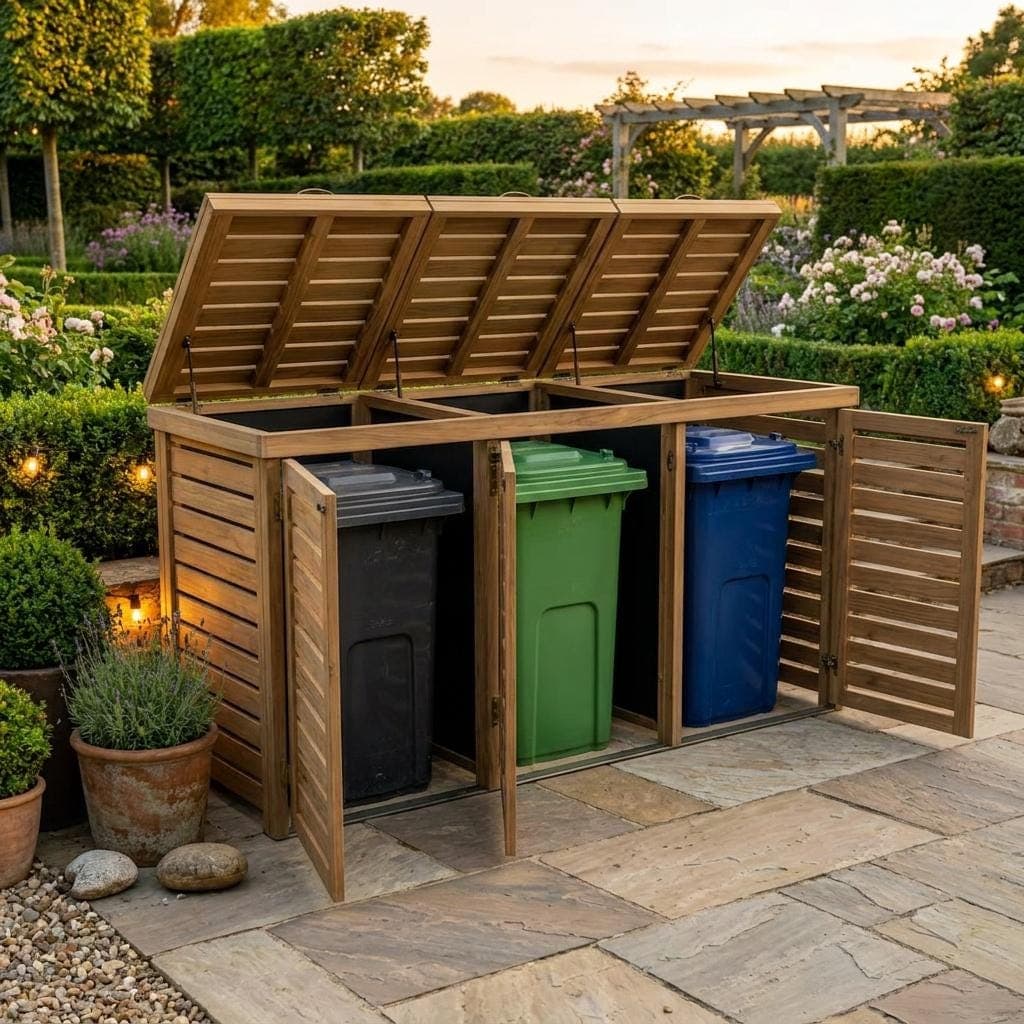 Triple Wheelie Bin Storage Plans — Cut list and material detail