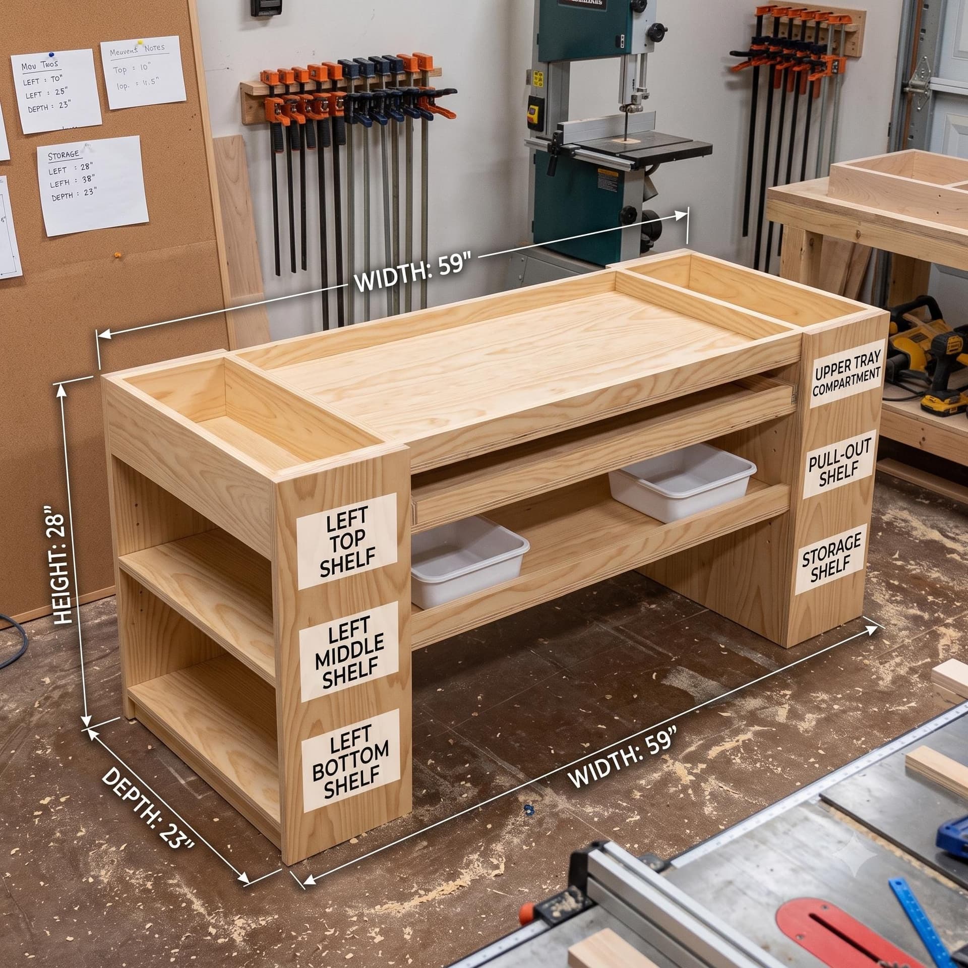 DIY Lego & Train Table Plans — Step-by-step 3D assembly diagram