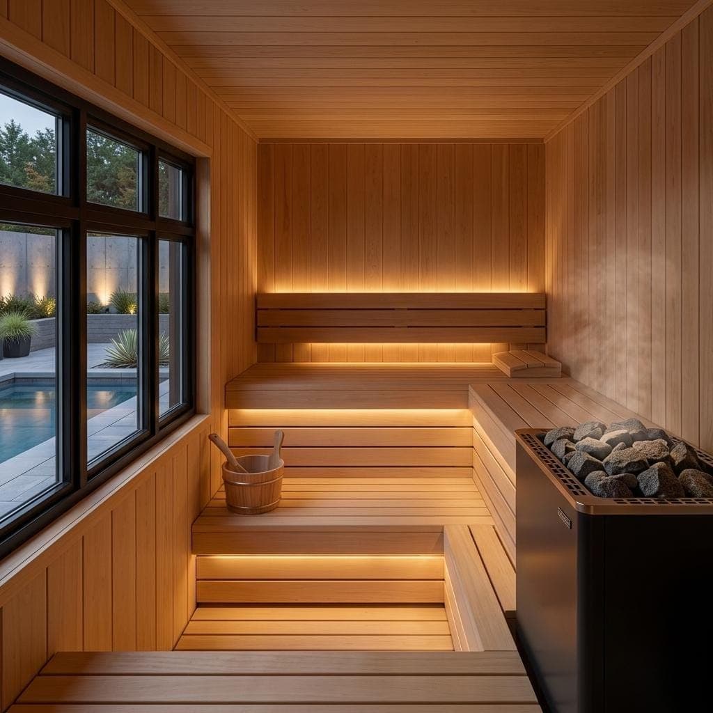 Modern Outdoor Sauna Plans — Blueprint close-up detail