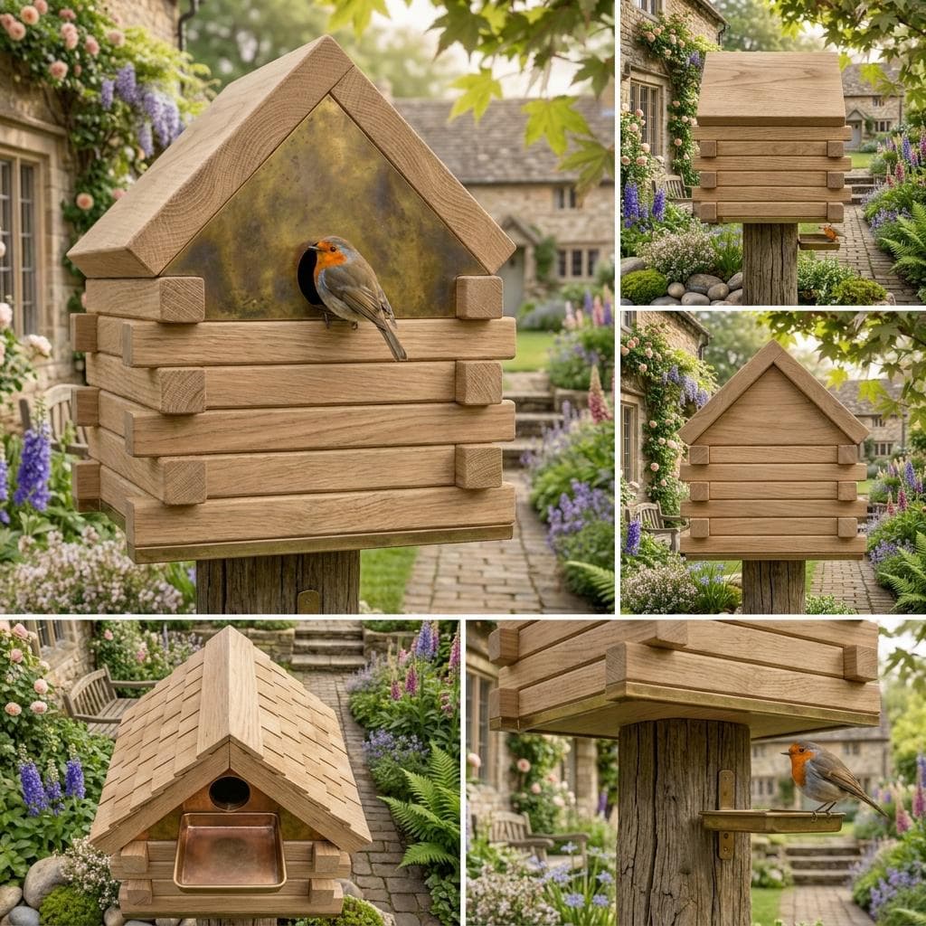 Log Cabin Birdhouse Plans — 3D exploded assembly view