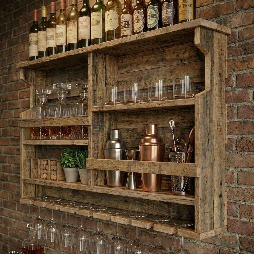 Wall Mounted Wine Rack Plans — Finished build photo