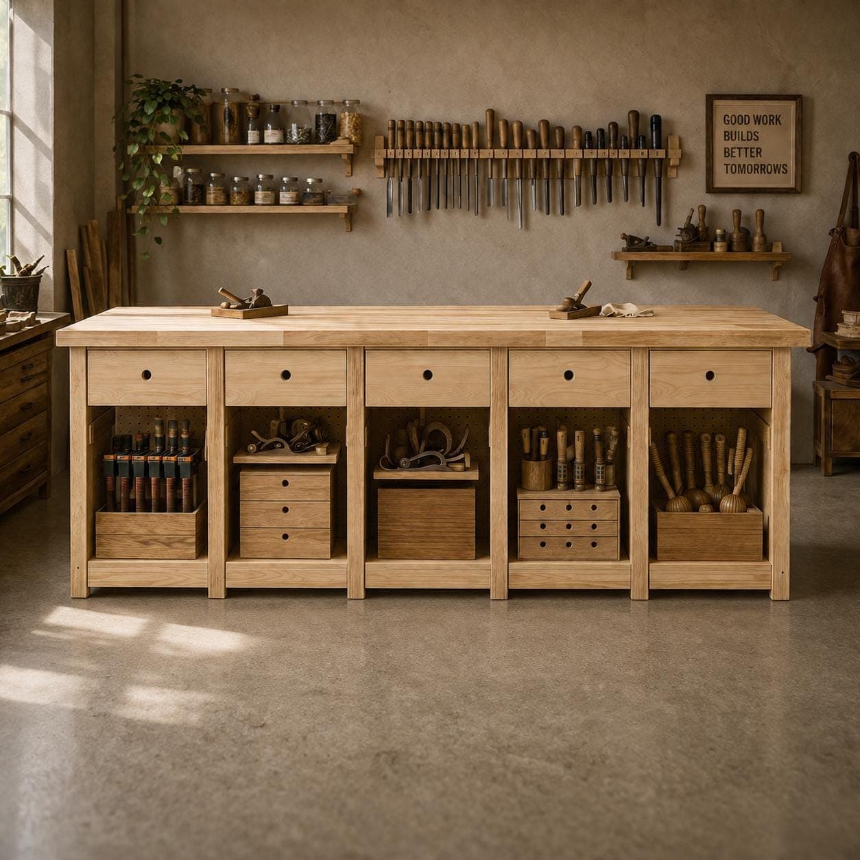 Modular Workbench Plans — Blueprint close-up detail