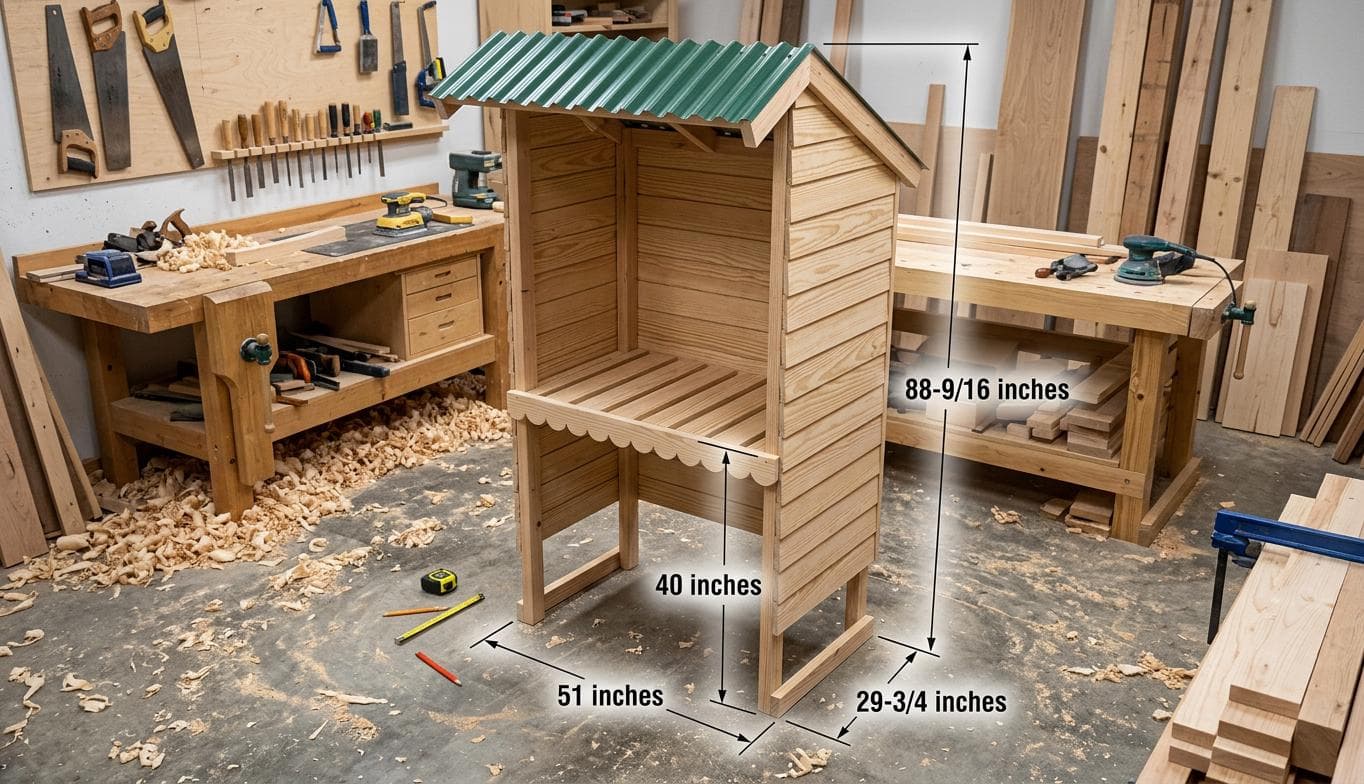 DIY Wooden Farm Stand Plans PDF — Step-by-step 3D assembly diagram