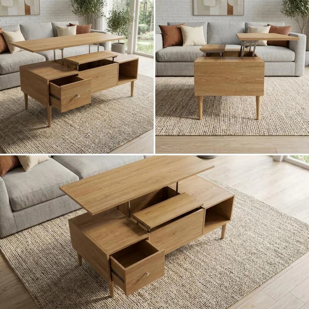 DIY Lift Top Coffee Table Plans — Cut list and material detail