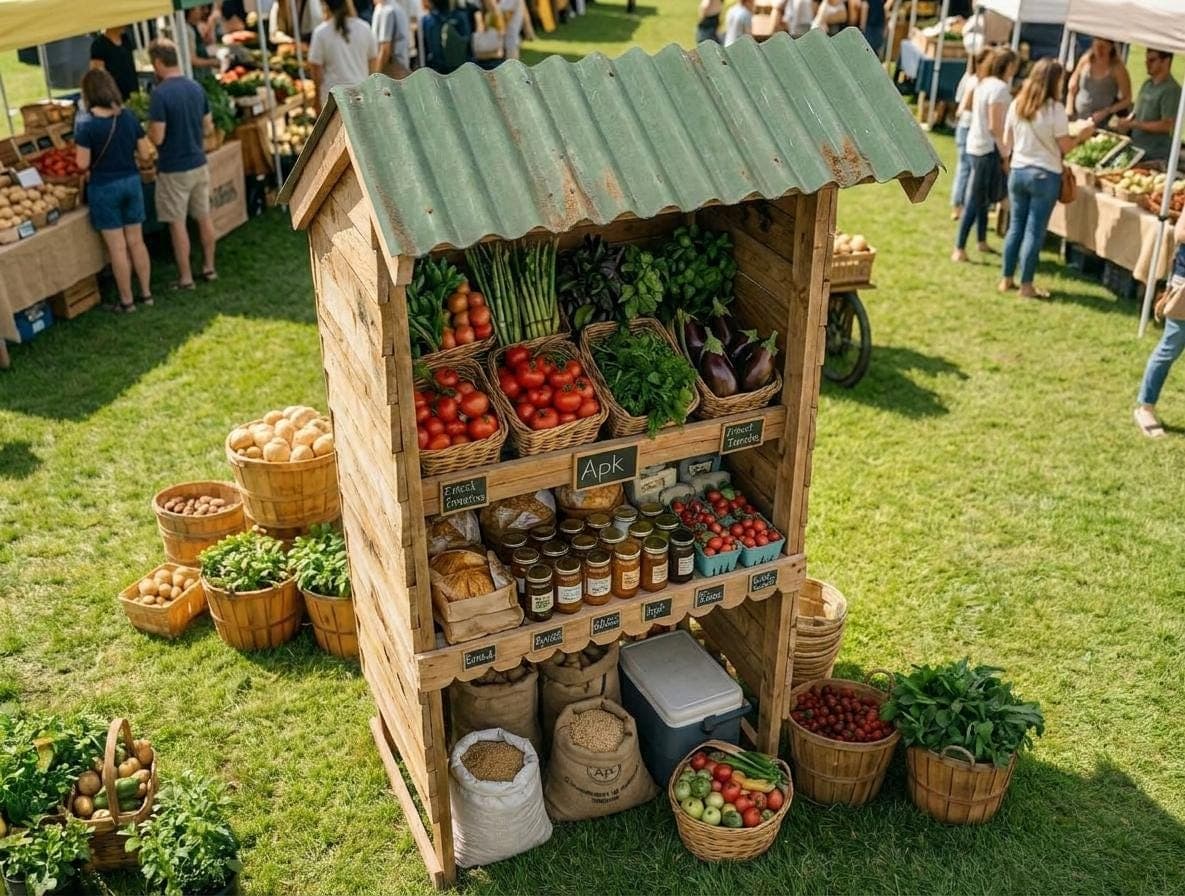 DIY Wooden Farm Stand Plans PDF — Material and lumber overview