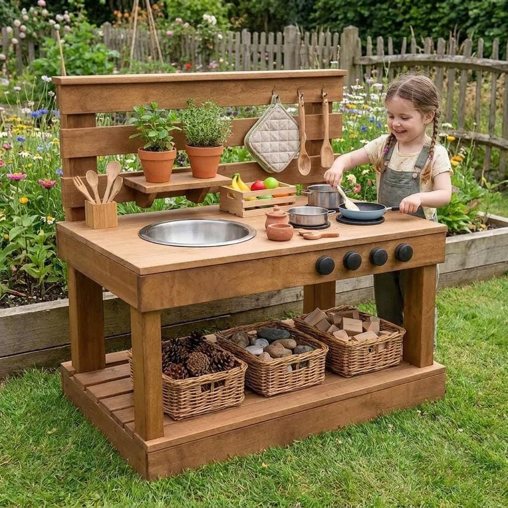 Sensory Mud Kitchen Build Guide with Real Drop-In Sink