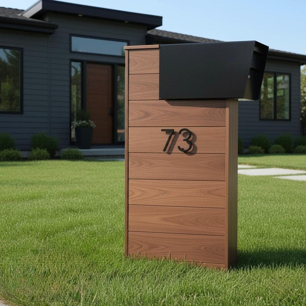 Modern Mailbox Post Plans — 3D exploded assembly view