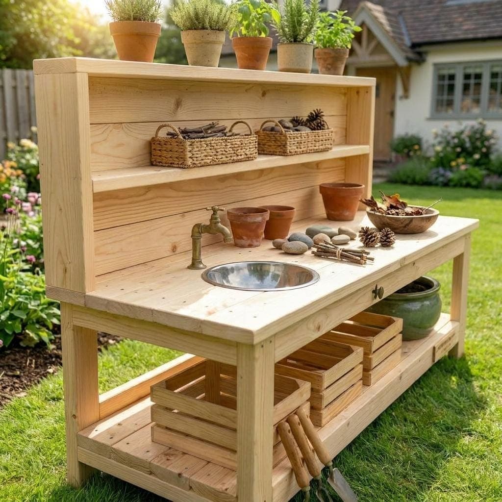 Kids Mud Kitchen Plans — Cut list and material detail