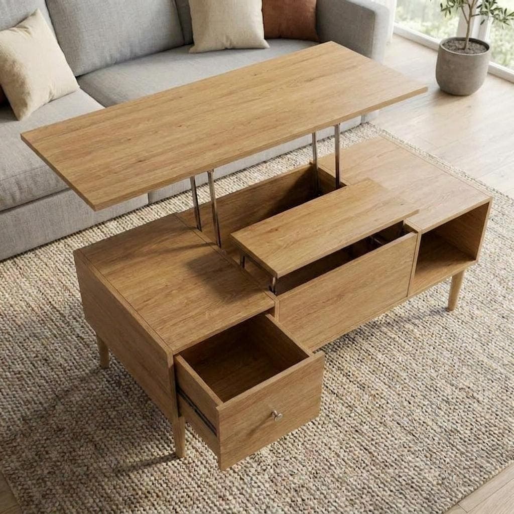 DIY Lift Top Coffee Table Plans — Step-by-step 3D assembly diagram