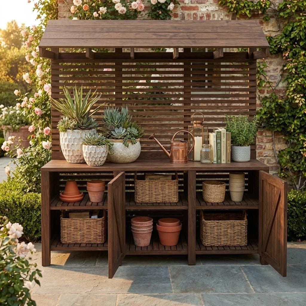 DIY Potting Bench Plans with Storage — Material and lumber overview