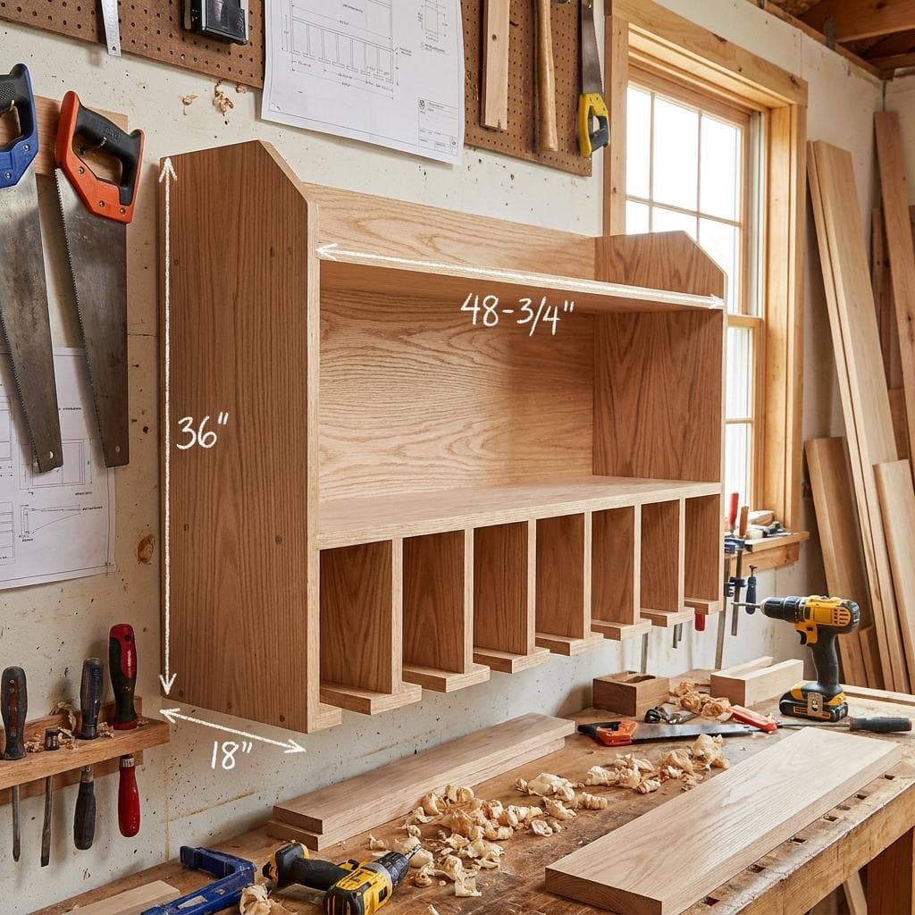 DIY Cordless Drill Storage Plans — Step-by-step 3D assembly diagram
