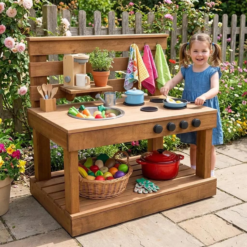 Kids Mud Kitchen Woodworking Plans — Step-by-Step DIY Woodworking Plans PDF Blueprint