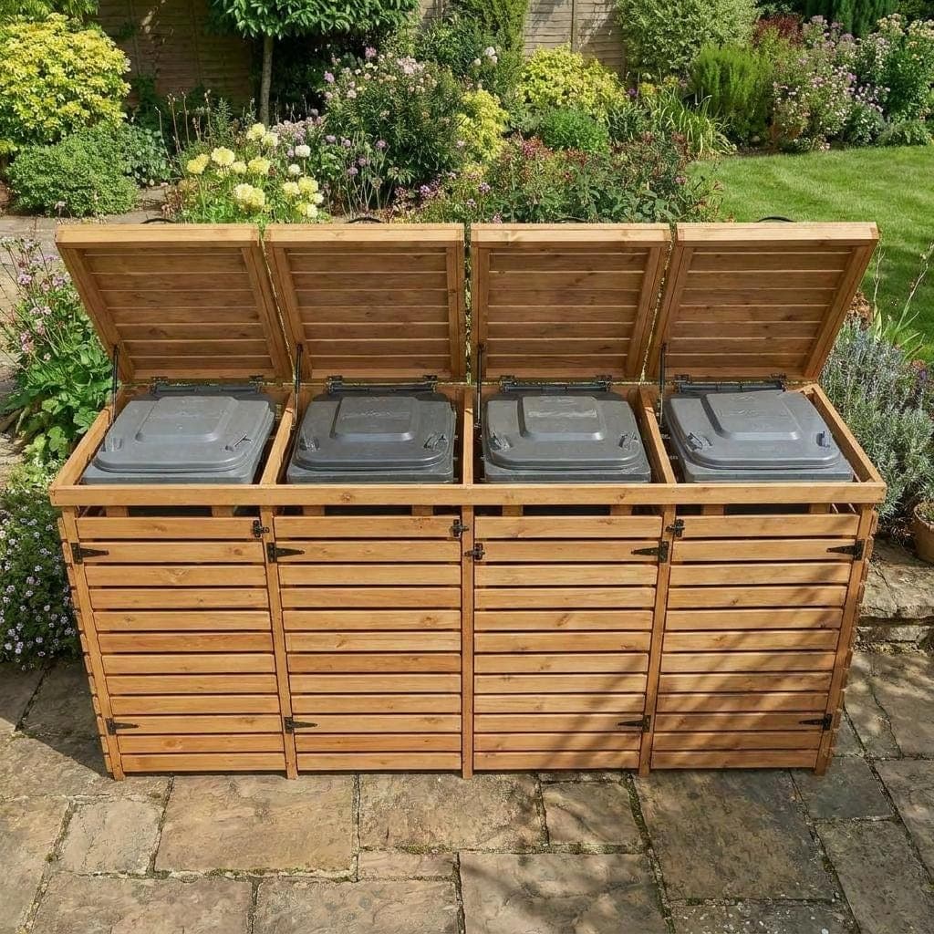 Four Wheelie Bin Storage Plans — Cut list and material detail