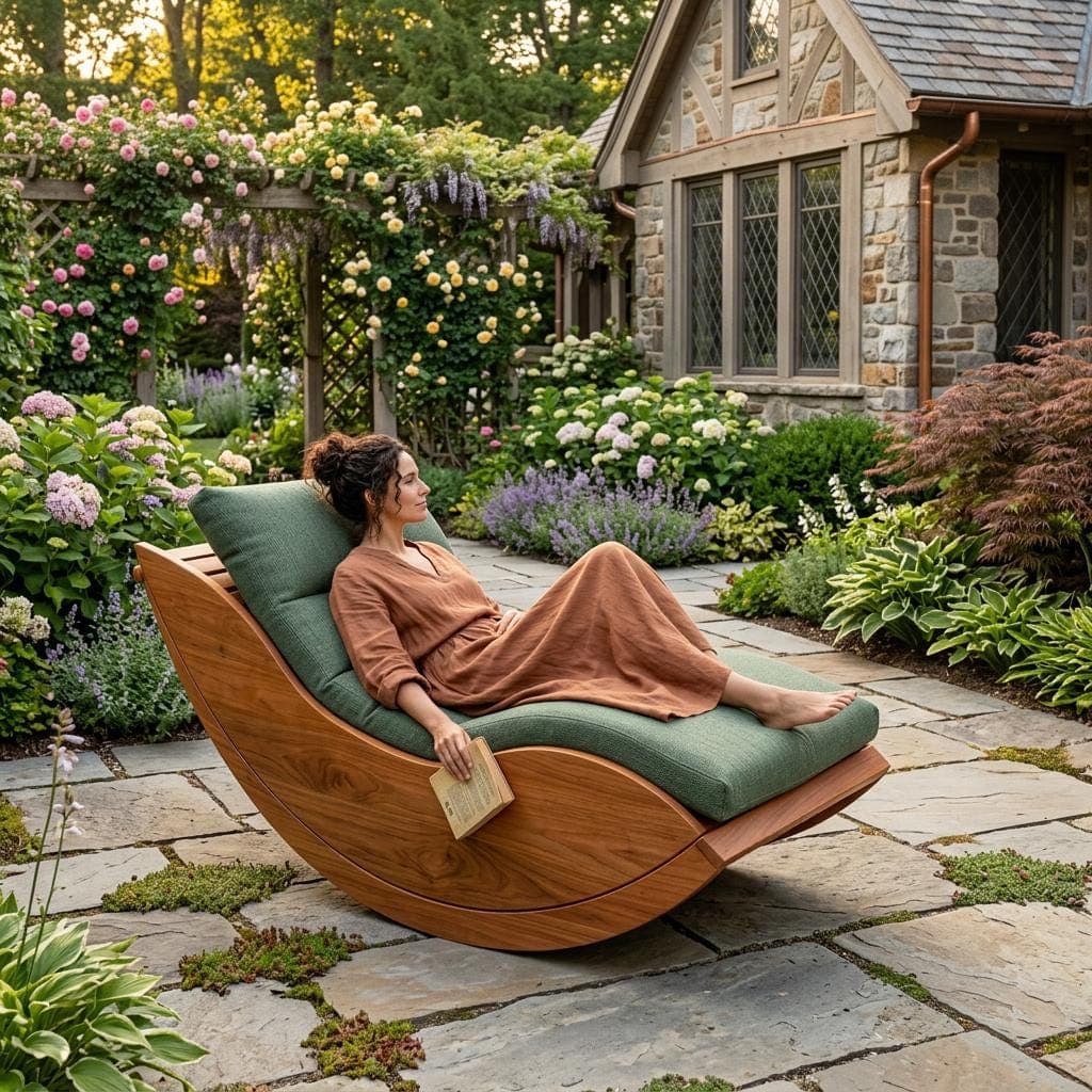 Arc Rocking Lounger Chair Plans — Step-by-Step DIY Woodworking Plans PDF Blueprint