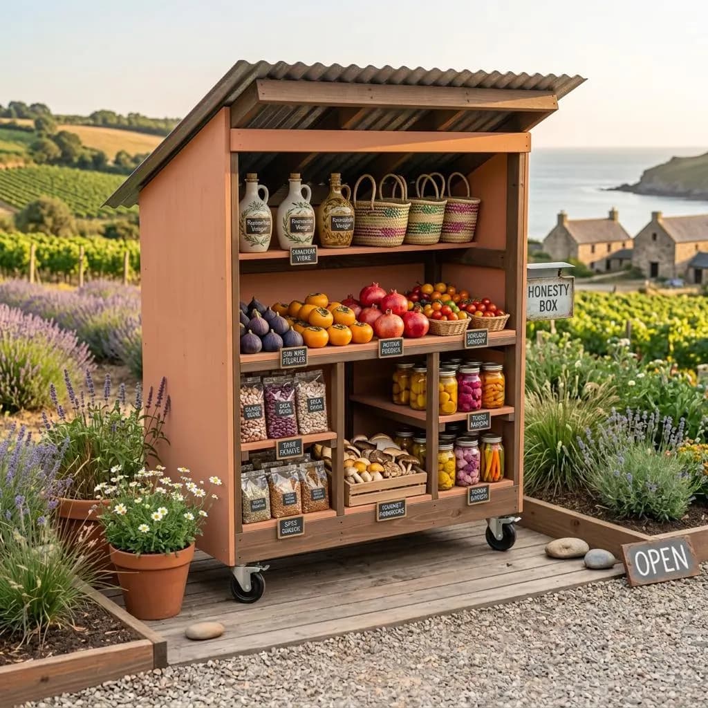 DIY Farm Stand Plans — Finished build photo