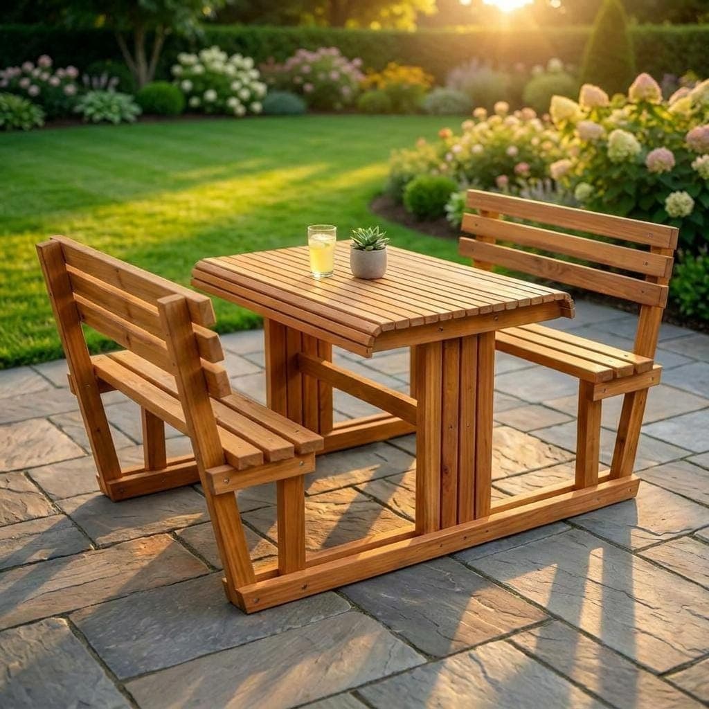 DIY Picnic Table Plans — 3D exploded assembly view