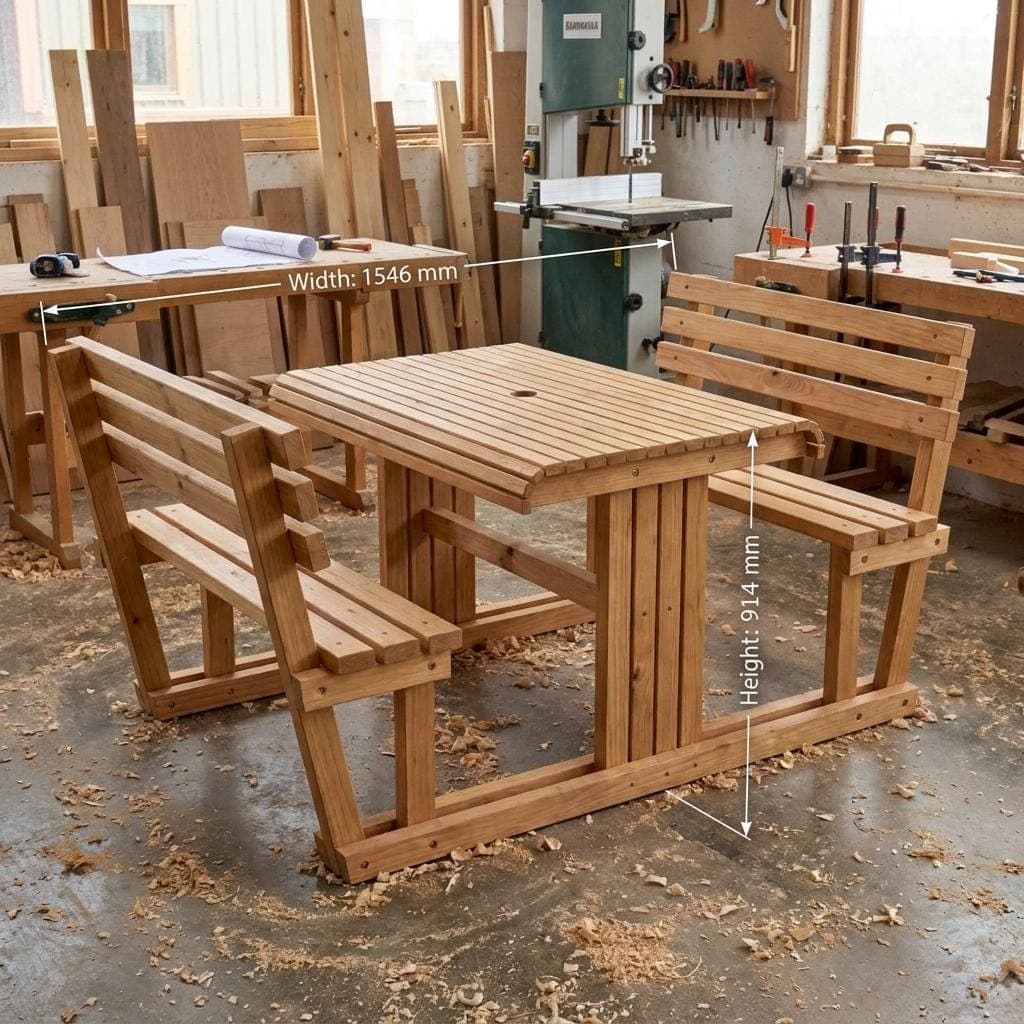 DIY Picnic Table Plans — Step-by-step 3D assembly diagram