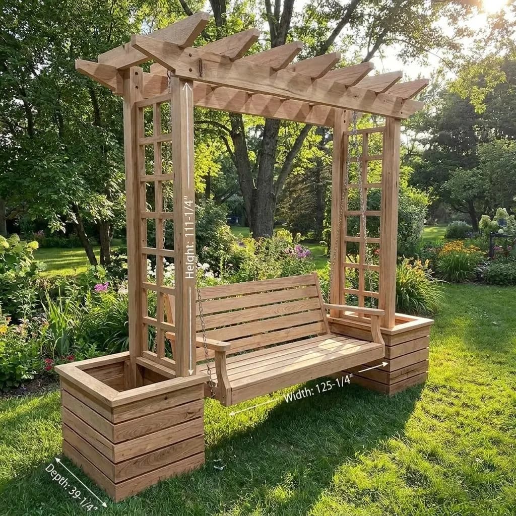 Arbor Swing Plans — Step-by-step 3D assembly diagram
