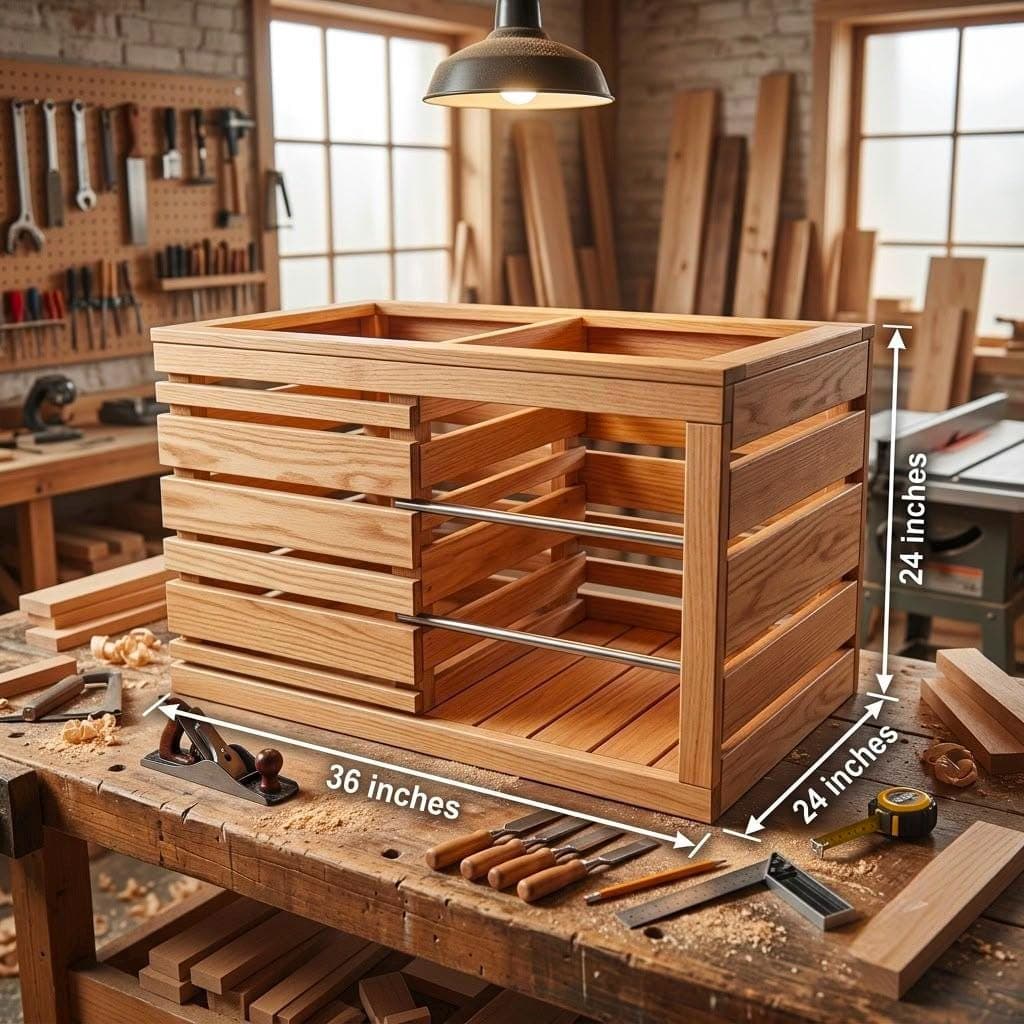 Toy Box Plans PDF — Step-by-step 3D assembly diagram