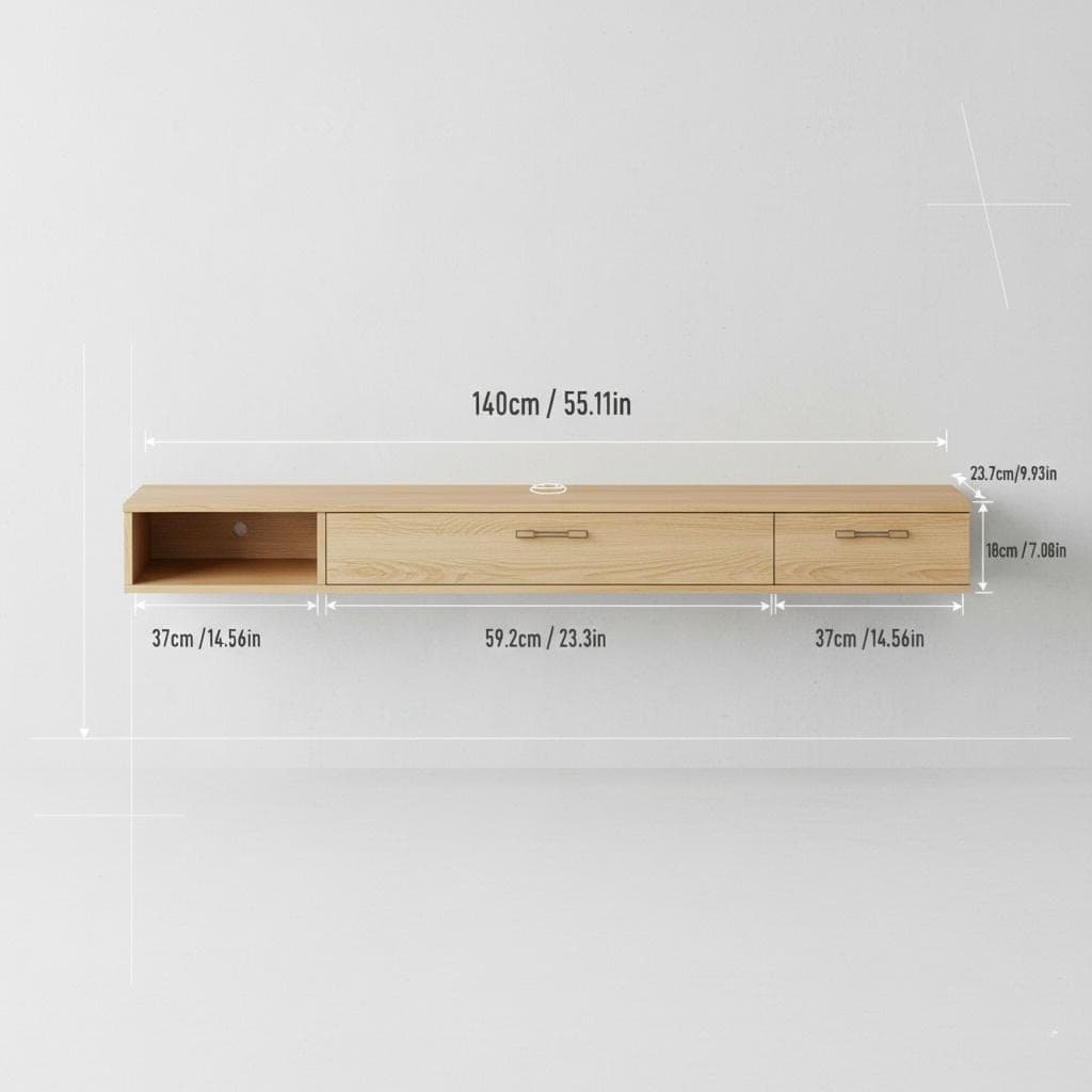 DIY Floating TV Console Plan — Blueprint close-up detail