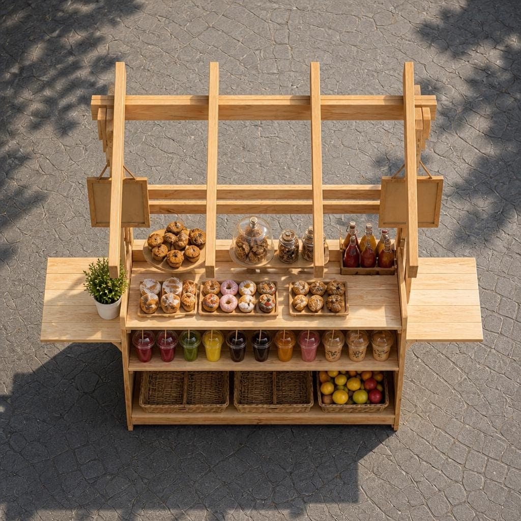 DIY Collapsible Coffee Cart Plans — Cut list and material detail