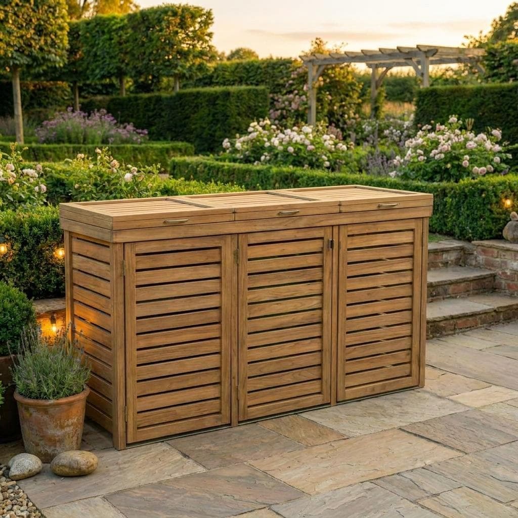 Triple Wheelie Bin Storage Plans — Finished build photo
