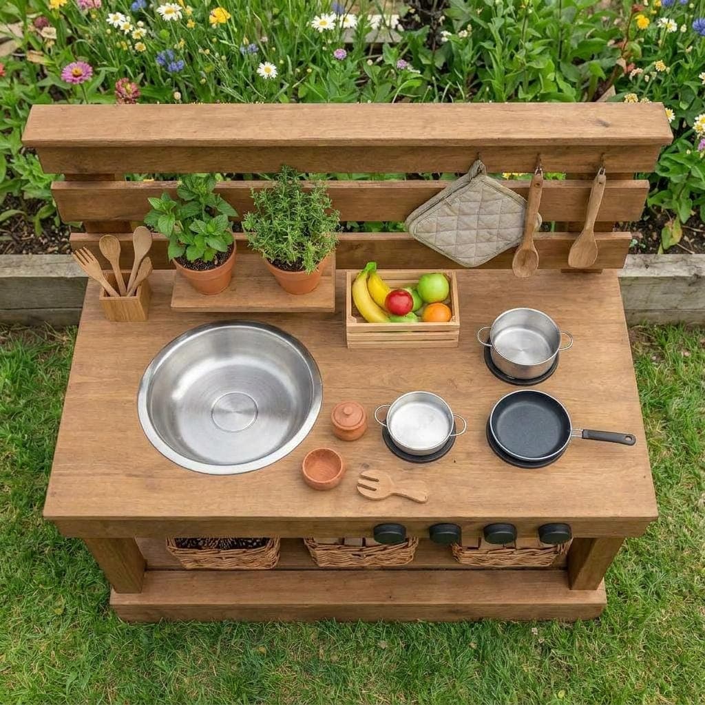 Easy DIY Mud Kitchen Plans — Finished build photo