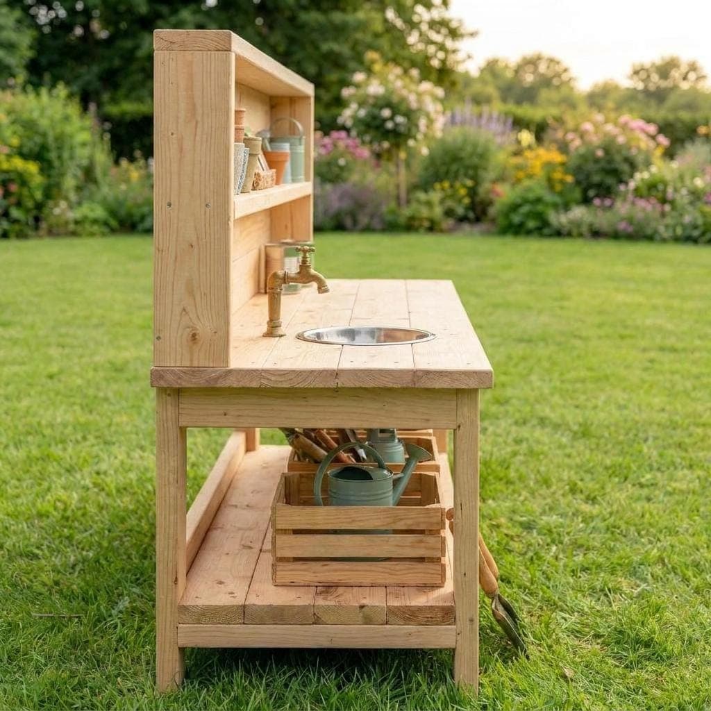 Wide Mud Kitchen Plans PDF — Cut list and material detail