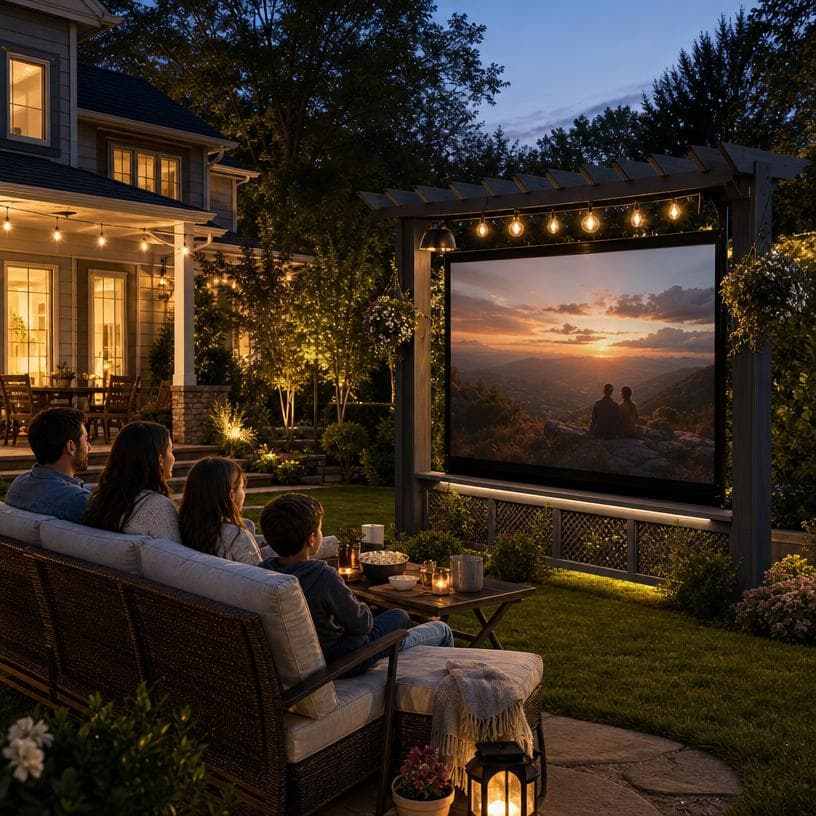 DIY Outdoor TV Stand Plans — Finished build photo