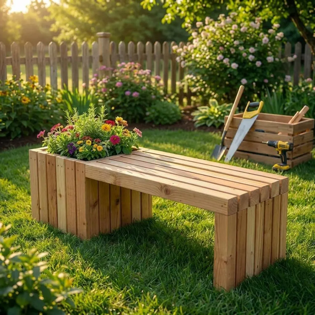 Planter Bench Woodworking Plans — Step-by-Step DIY Woodworking Plans PDF Blueprint