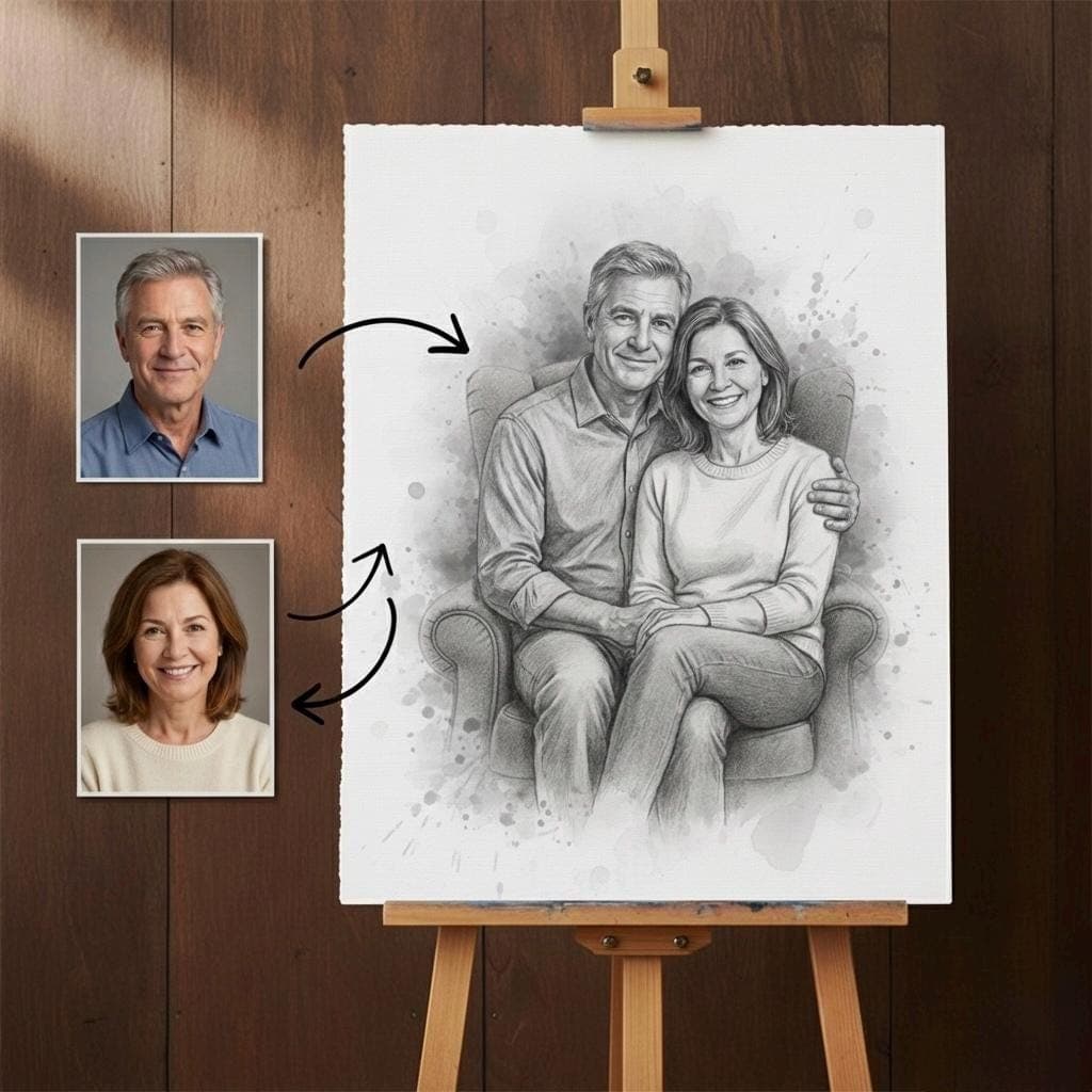 Custom Memorial Portrait From Photos — Finished build photo