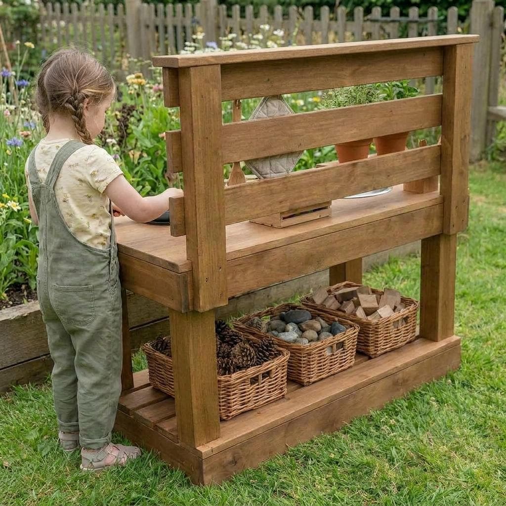 Easy DIY Mud Kitchen Plans — Blueprint close-up detail