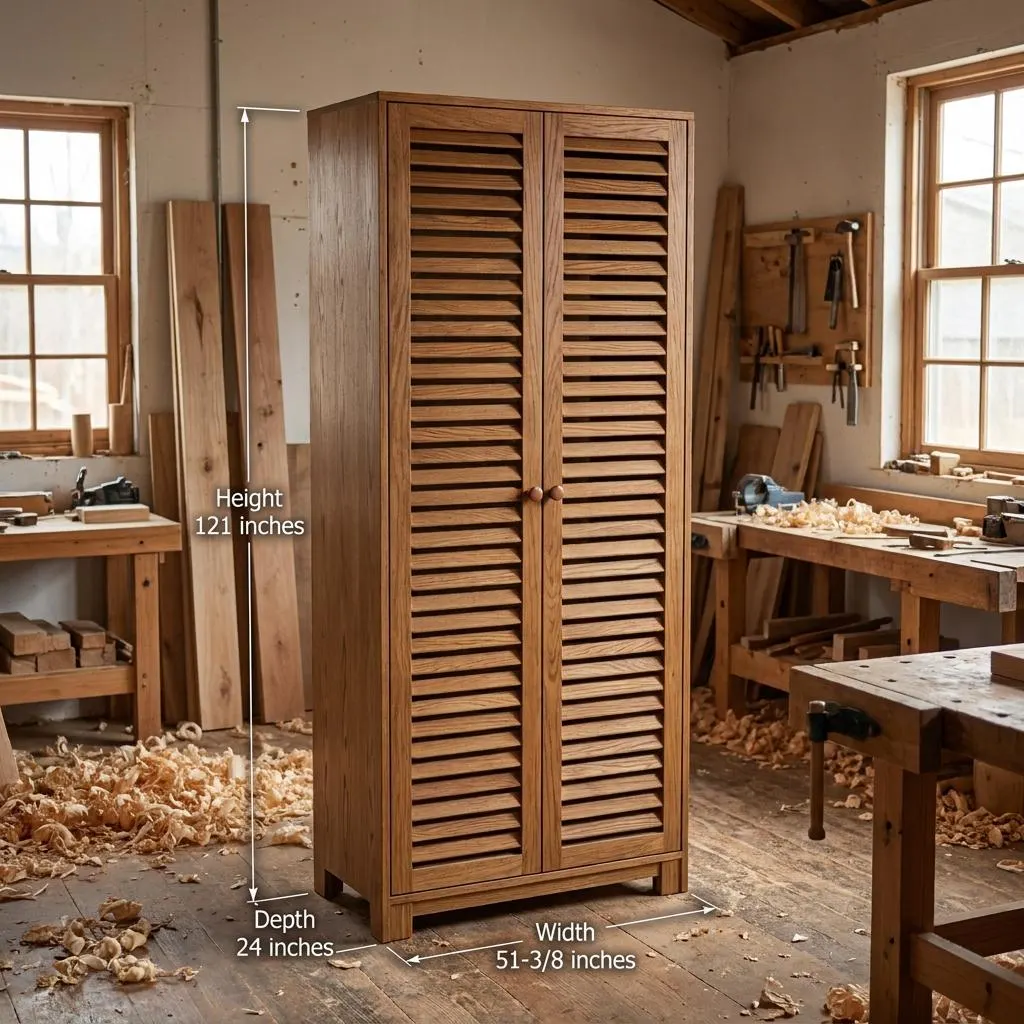 Tall Outdoor Storage Cabinet Plans — Step-by-step 3D assembly diagram