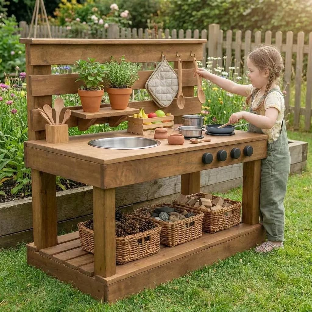 Easy DIY Mud Kitchen Plans — Cut list and material detail