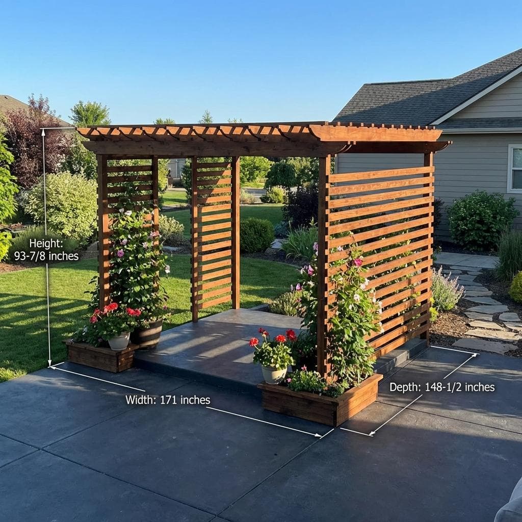DIY Garden Pergola Plans — 3D exploded assembly view